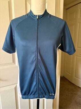 Pactimo Men’s Short Sleeve Cycling Zip-Up – Teal with White Panels